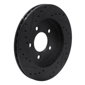 Chrysler Grand Voyager Brake Rotor (1) - Front Right - R1 Concepts - Drilled & Slotted - Black - `91-`02